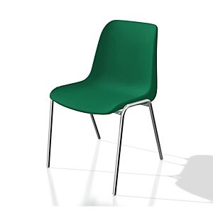 JPG Lot de 6 - Chaise collectivites Coque universelle - Polypropylene - Vert - Pieds metal chrome
