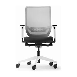 Fauteuil de bureau ergonomique To-sync, assise en tissu Noir, dossier résille Blanc