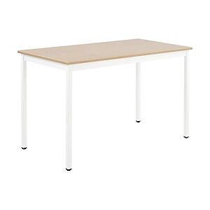JPG Table Budget rectangle - L. 120 x P. 60 cm - Plateau Chêne - Pieds Blanc - Publicité