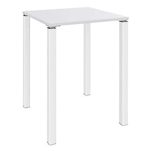 Table Lounge 80 x 80 cm - hauteur 105 cm - Plateau blanc,  4 pieds blancs