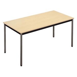 JPG Table de réunion modulable rectangle - L.120 x P.60 cm - Plateau Erable - Pieds Gris - Publicité