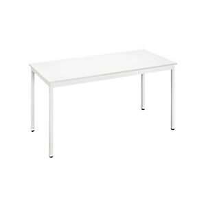 JPG Table de reunion modulable rectangle - L.140 x P.70 cm - Plateau Blanc - Pieds Blanc