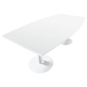 JPG Table tonneau Actual L. 200 x 100 cm - Plateau Blanc - Piètement tulipe Blanc - Publicité