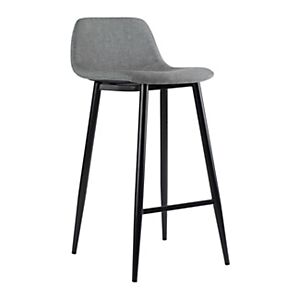 JPG Lot de 2 - Tabouret MUST - Piètement acier noir - Assise tissu 100% polyester Gris - Publicité