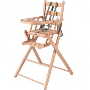 Combelle Chaise haute extra pliante en bois Sarah vernis naturel