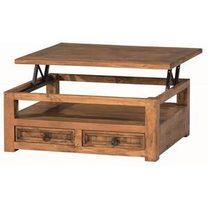 Non communiqué Table basse avec rangements en pin massif coloris naturel - Longueur 100 x Profondeur 80 x Hauteur 47 cm -PEGANE- Naturel - Publicité