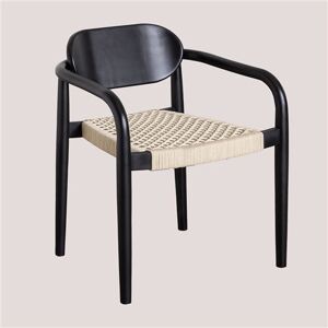 Non communiqué Lot de 4 chaises de salle à manger vintage en bois avec accoudoirs Naele SKLUM Noir uni 73,5 cm Noir uni - Publicité
