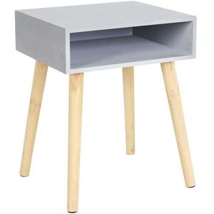 Non communiqué The Home Deco Factory - Table de chevet en bois niche colorée gris Gris - Publicité