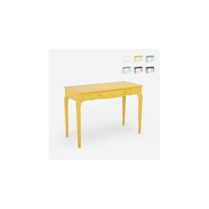 Non communiqué Console de bureau élégante et fonctionnelle en bois shabby chic 106x47cm toscano couleur: jaune - Publicité
