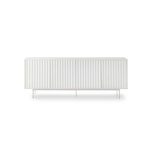 Tousmesmeubles Buffet design moderne en bois et metal 4 portes 3 tiroirs Blanc - TEULAT SIERRA