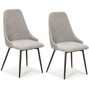 Tousmesmeubles Duo de chaises pivotantes Simili Cuir/Tissu Gris - LEMA - L 50 x l 55 x H 90 cm - Publicité