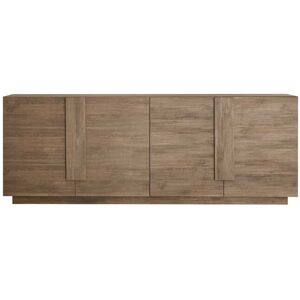 Tousmesmeubles Buffet moderne en bois 4 portes Chêne noisette - STARS