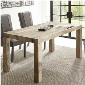 Tousmesmeubles Table de repas a allonge Bois fume - MATERA