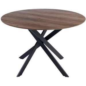 Tousmesmeubles Table de repas ronde Bois/Metal - THAIS