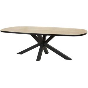 Tousmesmeubles Table de repas ovale 230 cm Chene Miel/Metal - HERA