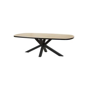 Tousmesmeubles Table de repas ovale 230 cm Chêne Miel/Métal - HERA