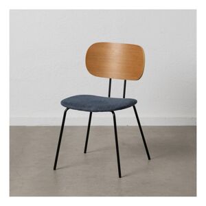 Tousmesmeubles Quatuor de chaises Tissu bleu/Bois clair - MODERNA - L 48 x l 55 x H 82.5 cm