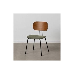 Tousmesmeubles Quatuor de chaises Tissu vert kaki/Bois foncé - MODERNA - L 48 x l 55 x H 82.5 cm