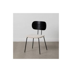 Tousmesmeubles Quatuor de chaises Tissu beige/Bois noir - MODERNA - L 48 x l 55 x H 82.5 cm