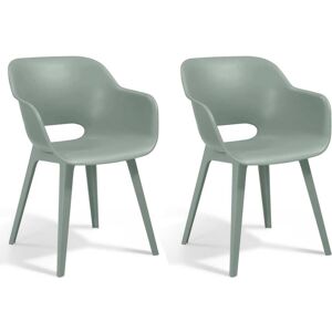 432689 Keter Chaises de jardin Akola lot de 2 Vert vintage - Publicité