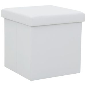 247082 vidaXL Tabouret de rangement pliable Blanc Similicuir - Publicité