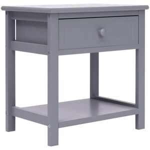 284050 vidaXL Table de chevet Gris 40x29x42 cm Bois de Paulownia - Publicité