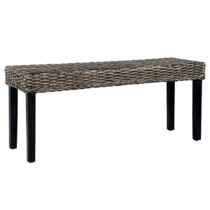 285790 vidaXL Banc 110 cm Noir Rotin naturel kubu et bois de manguier massif - Publicité