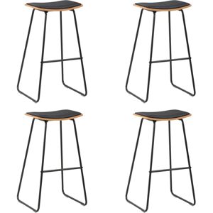 3054560 vidaXL Tabourets de bar lot de 4 noir similicuir - Publicité