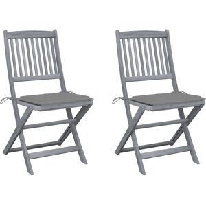 3064537 vidaXL Chaises pliables d'extérieur 2 pcs avec coussins Bois d'acacia - Publicité