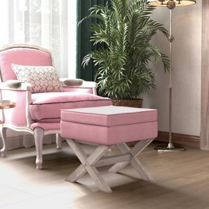 344520 vidaXL Tabouret de rangement Rose 45x45x49 cm Velours - Publicité