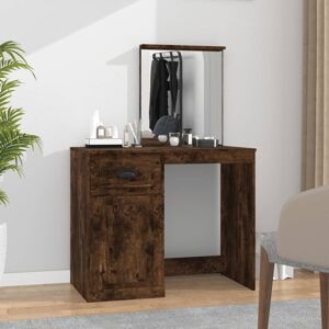 816765 vidaXL Coiffeuse et miroir chêne fumé 90x50x132,5 cm bois d'ingénierie - Publicité