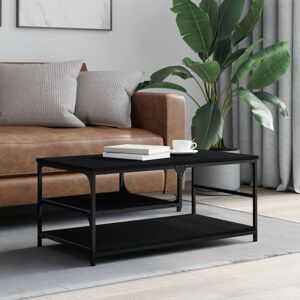 835309 vidaXL Table basse noir 90x49x40 cm bois d'ingénierie - Publicité