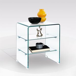 Venetacasa Table basse en verre avec 2 étagères 50x40 cm - Vitrix