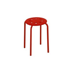 Venetacasa Tabouret rouge en métal empilable 45H cm - Dollino