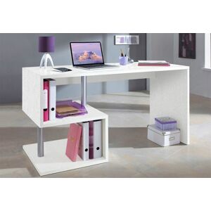 Venetacasa Bureau moderne avec étagères 140x60 cm couleur blanc cendré