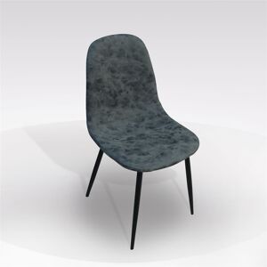 Venetacasa Chaise moderne en similicuir vieilli de couleur gris foncé