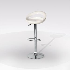 Venetacasa Tabouret avec structure chromée 99H cm et assise blanche