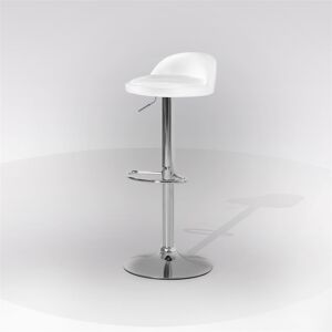 Venetacasa Tabouret réglable avec structure chromée 115H cm et assise blanche