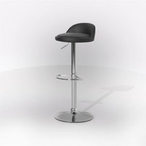 Venetacasa Tabouret réglable avec structure chromée 115H cm et assise noire