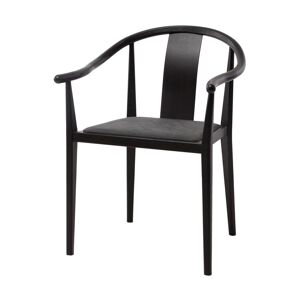Chaise en bois et cuir noir Shanghai - Norr11 - Publicité