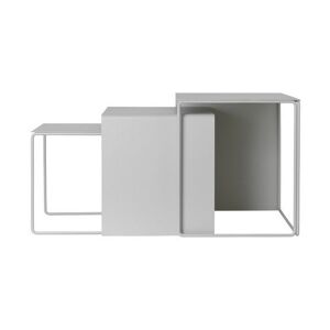 3 tables basses gigognes en métal gris clair Cluster - Ferm Living - Publicité