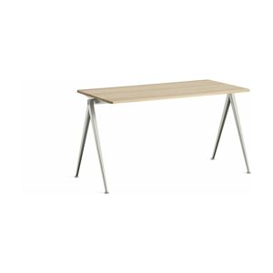 Table 140 cm en chêne massif laqué mat et acier beige Pyramid 01 - HAY - Publicité