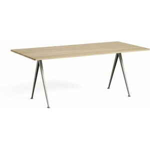 Table 190 cm en chêne massif laqué mat et acier beige Pyramid 02 - HAY - Publicité