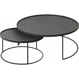 2 tables basses en métal à plateau rond 93 cm - Ethnicraft Accessories - Publicité