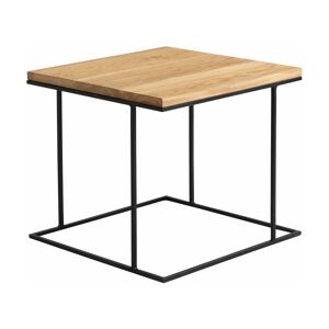 Table basse carré en métal noir plateau en plaqué bois Walt - Custom Form - Publicité