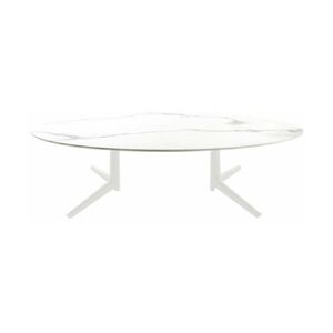 Table basse ovale effet marbre blanc 192x118 Multiplo - Kartell - Publicité