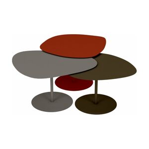 3 Tables basses gigognes terracotta, taupe et bronze Galet - Matière Grise - Publicité