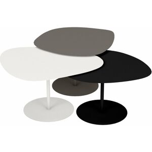 3 Tables basses gigognes taupe, blanc et noir mat Galet - Matière Grise - Publicité