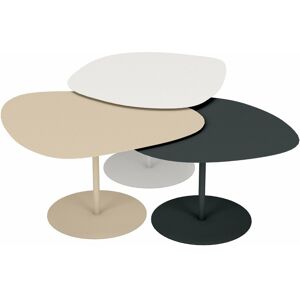 3 Tables basses gigognes blanc, crème et anthracite Galet - Matière Grise - Publicité