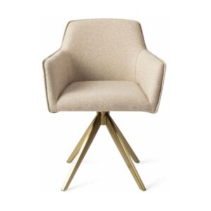Chaise beige wild walnut avec pieds rotatifs en métal doré Hofu - Jesper Home - Publicité